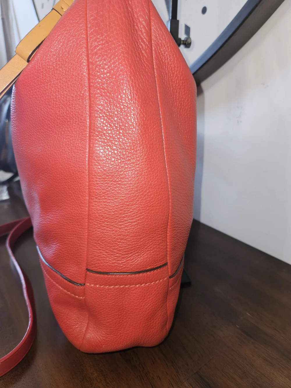 Coach Park Leather Hobo Shoulder Bag with Yellow Tag Accent